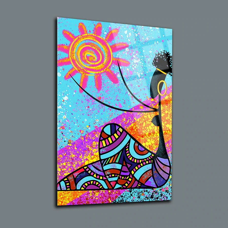 

Украшение Magic Of The Sun, стеклянное настенное искусство, Безрамная свободная плавающая панель из закаленного стекла, украшение для дома, офиса, гостиной
