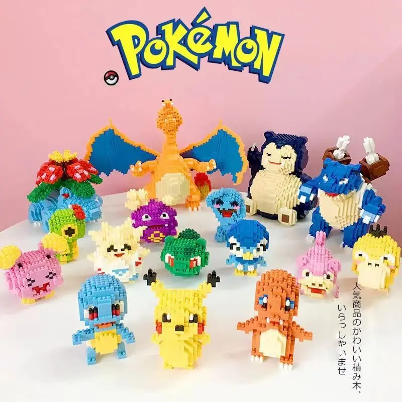 

Pokémon Anime Large Collection Kawaii Pikachu Building Blocks Figurines Children's Educational Toys Christmas Gift