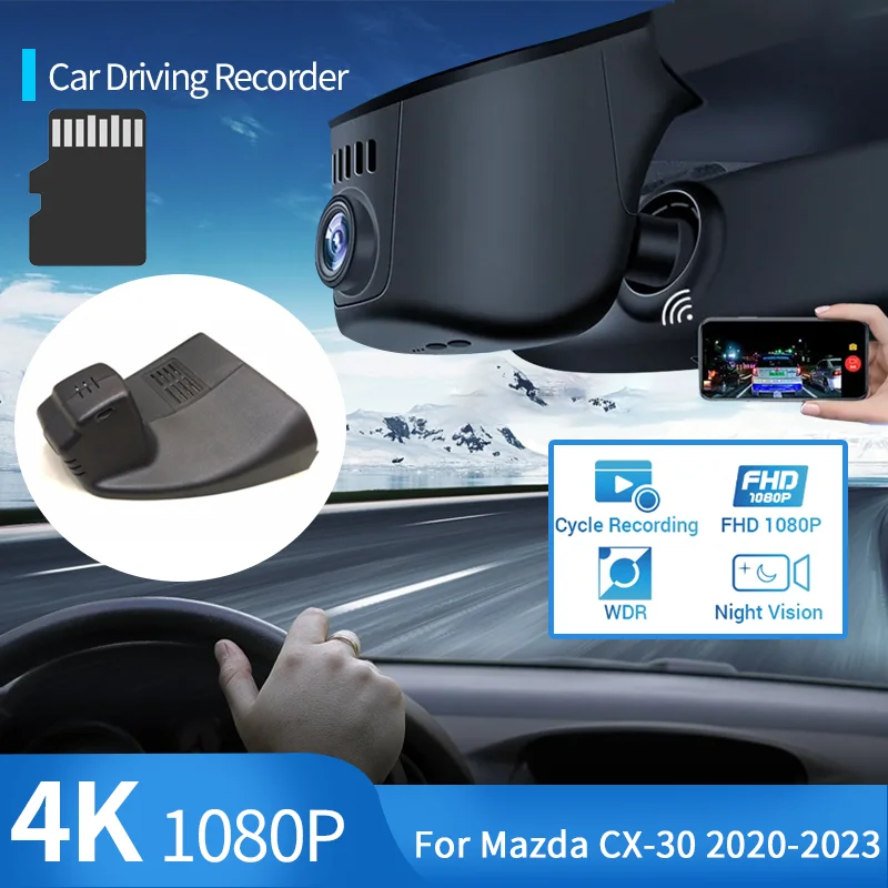 

for Mazda CX-30 CX30 CX 30 DM 2020 2021 2022 2023 1080P Wifi Plug And Play Car DVR 24H Dash Cam Front Camera Driving Recorder