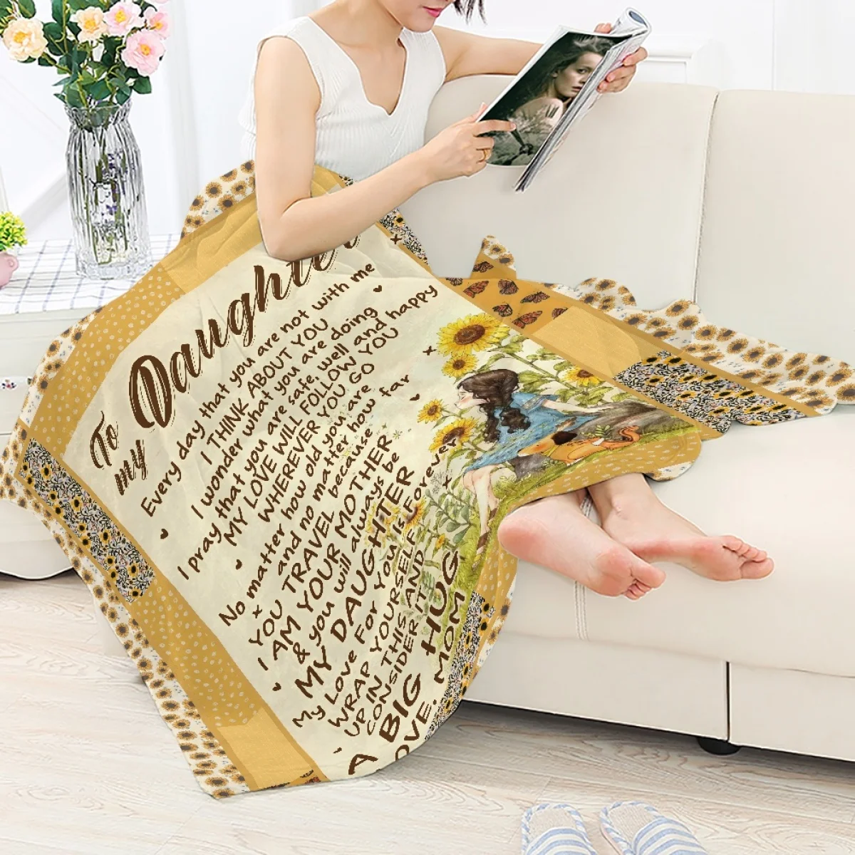 

Sunflower Warm Blanket For Girls 3D Printing Blanket For Adults/Children Lightweight Quilt For Living Room/Bedroom Home Decor