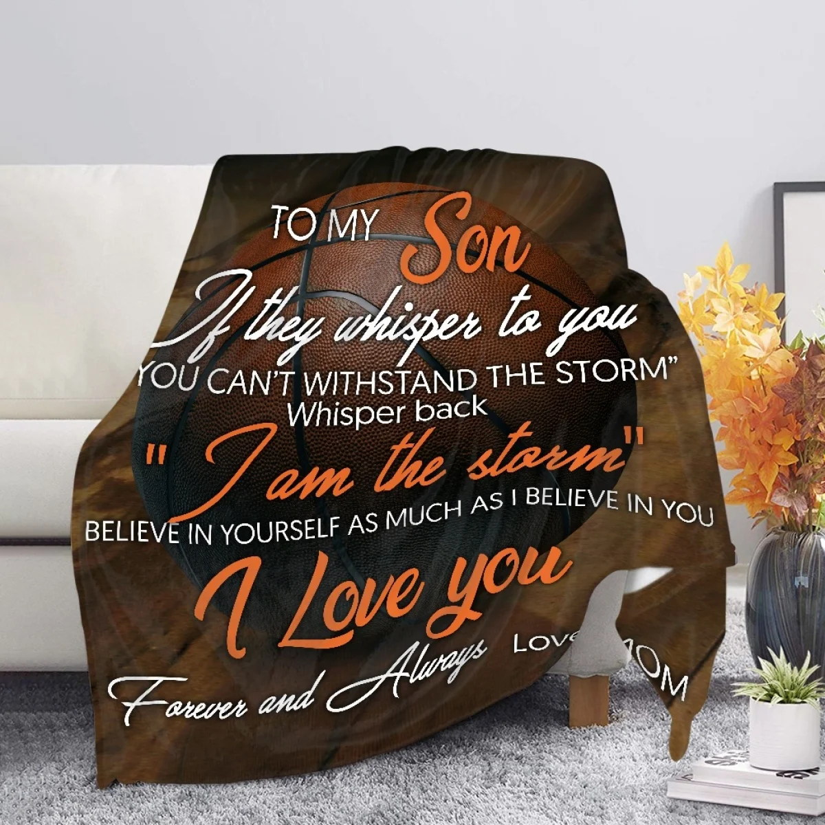 

Ultra Warm Printed Blanket Custom Letter Design Blanket For Son Soft Sofa Bed Quilt Kids Nap Casual Cover Home Decor Gift