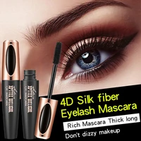 new waterproof qic 4d natural thick curling anti smudge long lasting black mascara with silicone brush head for women make upp