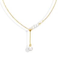 simple imitation pearl pendant necklace neck ornament for women