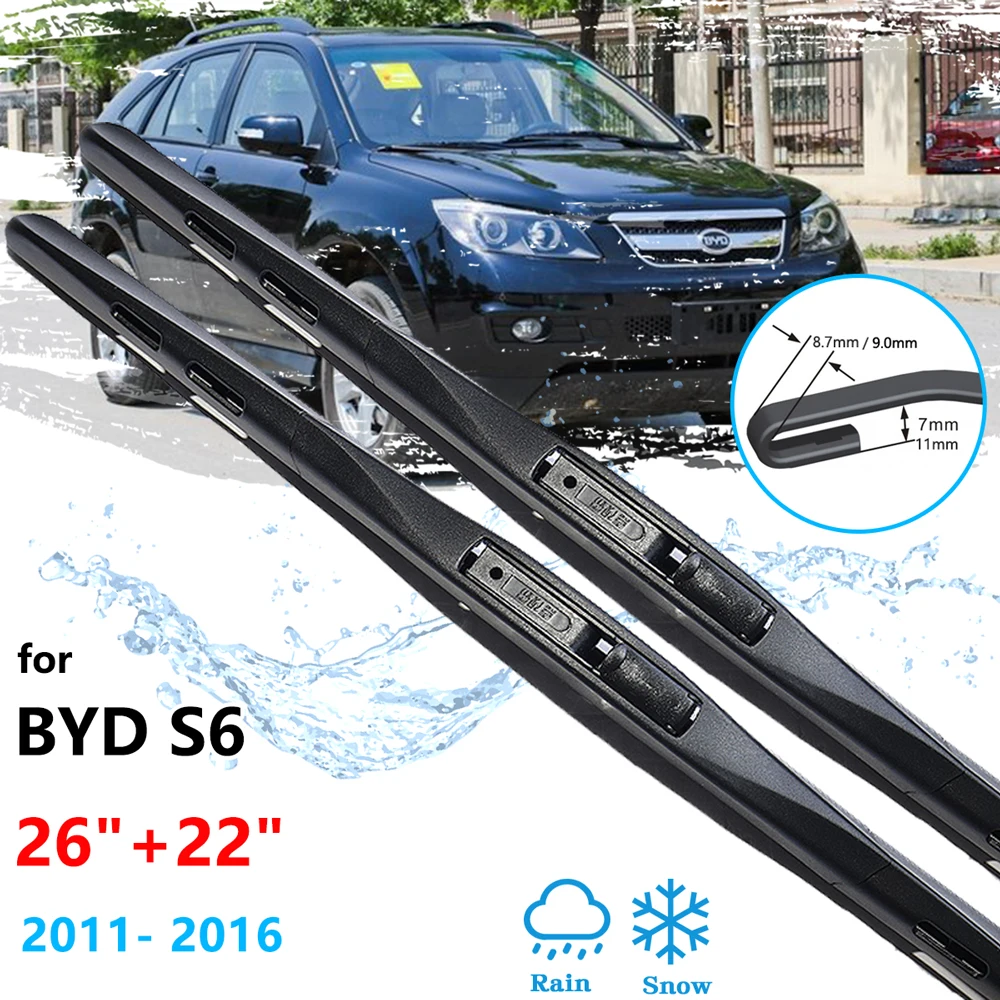 

For BYD S6 S7 2011 2012 2013 2014 2015 2016 Rear Front Wiper Blade Back Window Windscreen Windshield Car Accessories Hatchback
