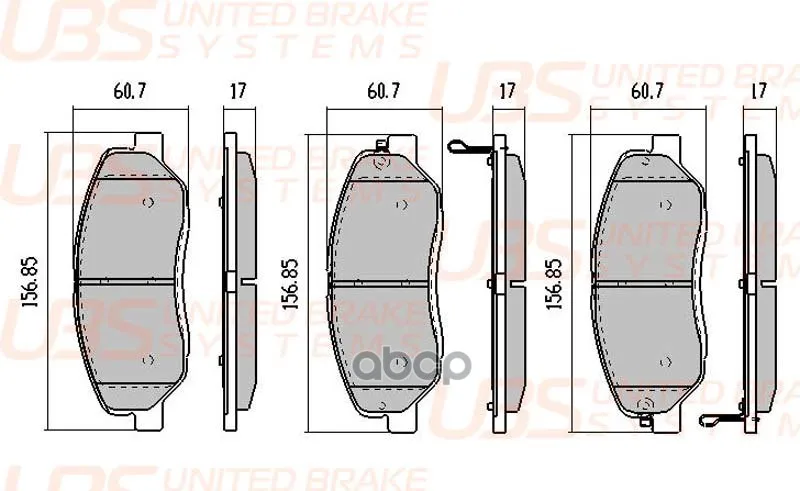 Колодки Тормозные Honda Crv Iv 12-/Hyundai Santa Fe I/Ii/Iii 05-/12-/Kia Sorento I/Ii 09-/12-/Ssang UBS арт. B1103027 -