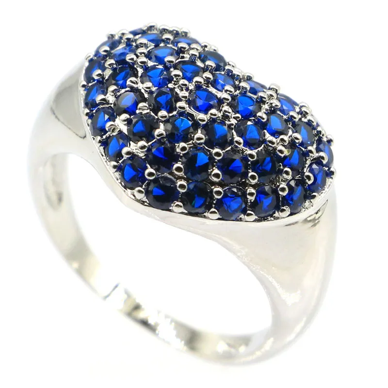 

24x7mm Lovely Cute Heart 2g Tanzanite Women Daily Wear Silver Rings Wholesale Drop Shipping