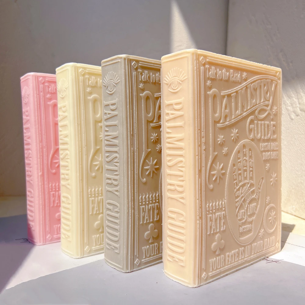 

Big size Palmistry Book Design Candle Mold Books Silicone Mould Soy Wax Tool Home Decorative