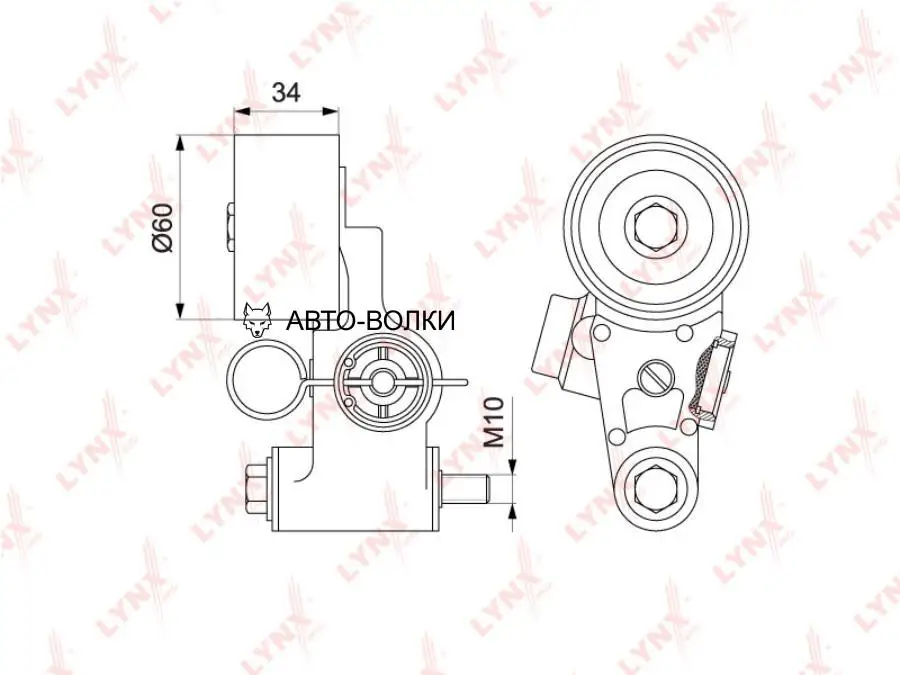 LYNXAUTO PT-1040 Натяжитель гидравлический с роликом ремня ГРМ