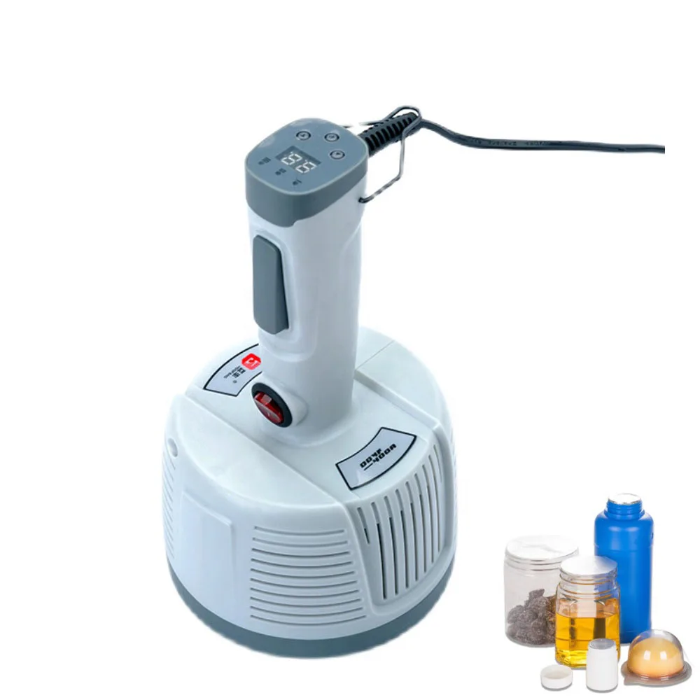 Ручная электромагнитная укупорочная машина для индукционной герметизации алюминиевой фольги на бутылках и стеклянных банках, с возможностью работы от сети 110/220 В.