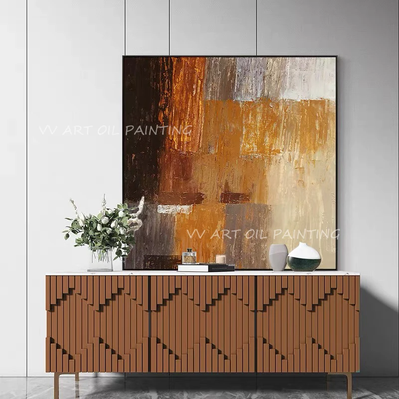 

Handmade Square Picture Art Thick Abstract oil painting modern porch aisle artwork picture for room decoration