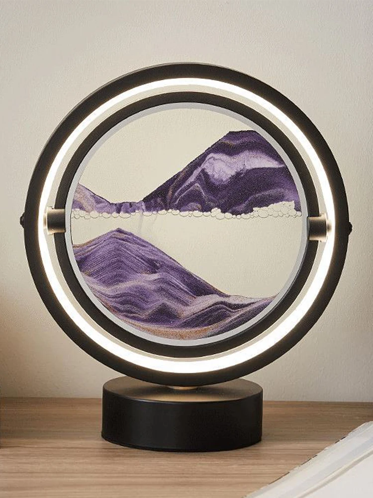Сенсорная лампа Auraglow LED Sandscape Touch - Искусство движущегося песка Circle Light
