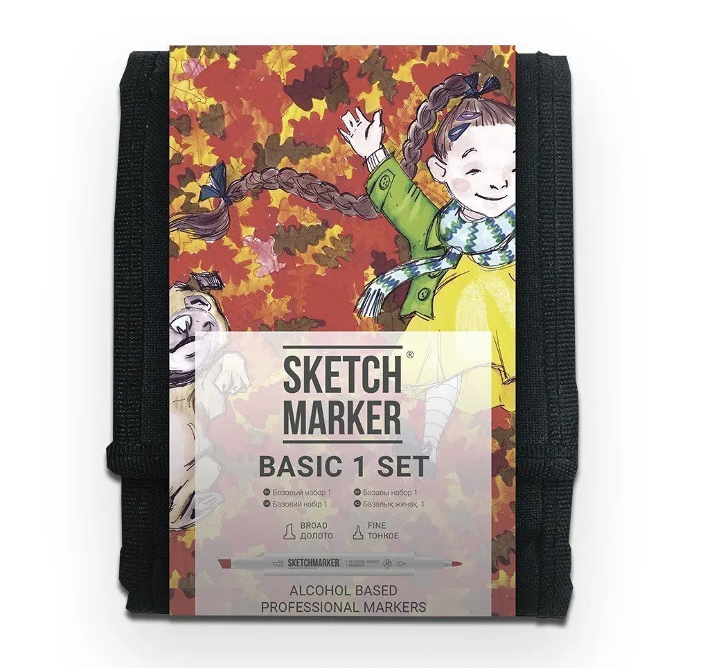 Набор маркеров на спиртовой основе Sketchmarker Basic 1 12шт базовые оттенки сумка
