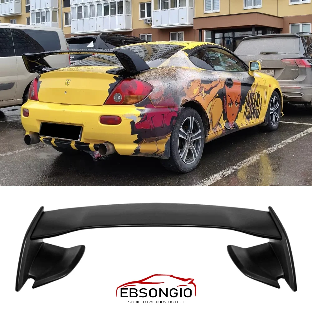 Фото Задний спойлер (антикрыло) для Hyundai Genesis Coupe 2005-2013, черный/белый, на багажник №1