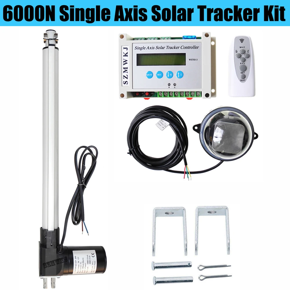 

Complete Single Axis Solar Panel Tracking Tracker Sun Track System & 6000N 450mm 18" Linear Actuator & Electronic LCD Controller