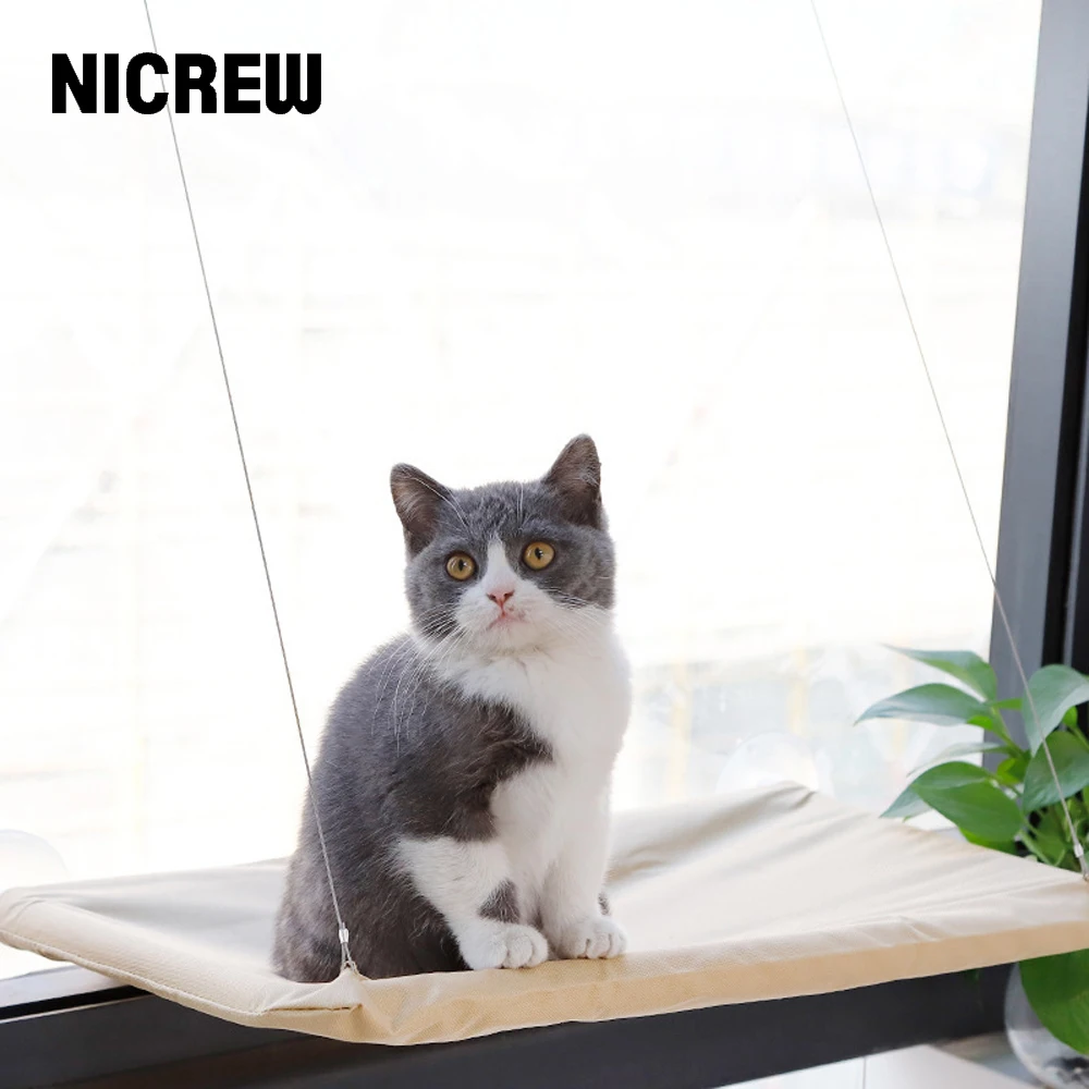 

Подвесная кровать NICREW для питомца, подвесная кошачья кровать на присосках, дышащее подвесное сиденье для домашних животных