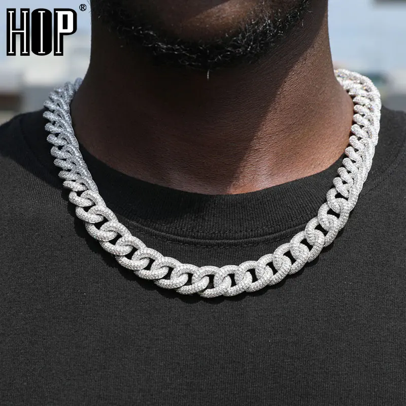 

Hip Hop 14MM Heavy Miami Cuban Link Chain Iced Out Bling CZ AAA+ Cubic Zirconia Bracelet Necklace For Men Women Rapper Jewelry