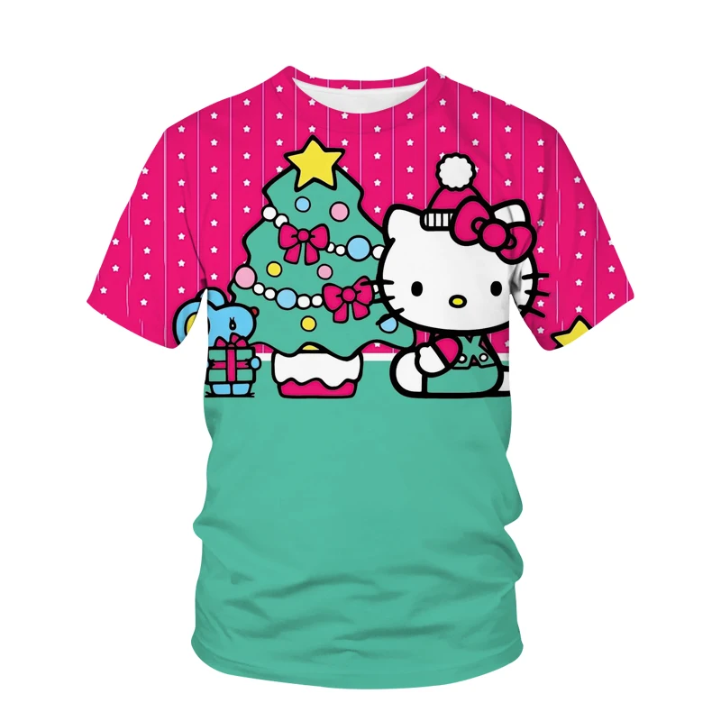 

Женская футболка, модная простая футболка с 3D принтом Hello Kitty, Женский Топ