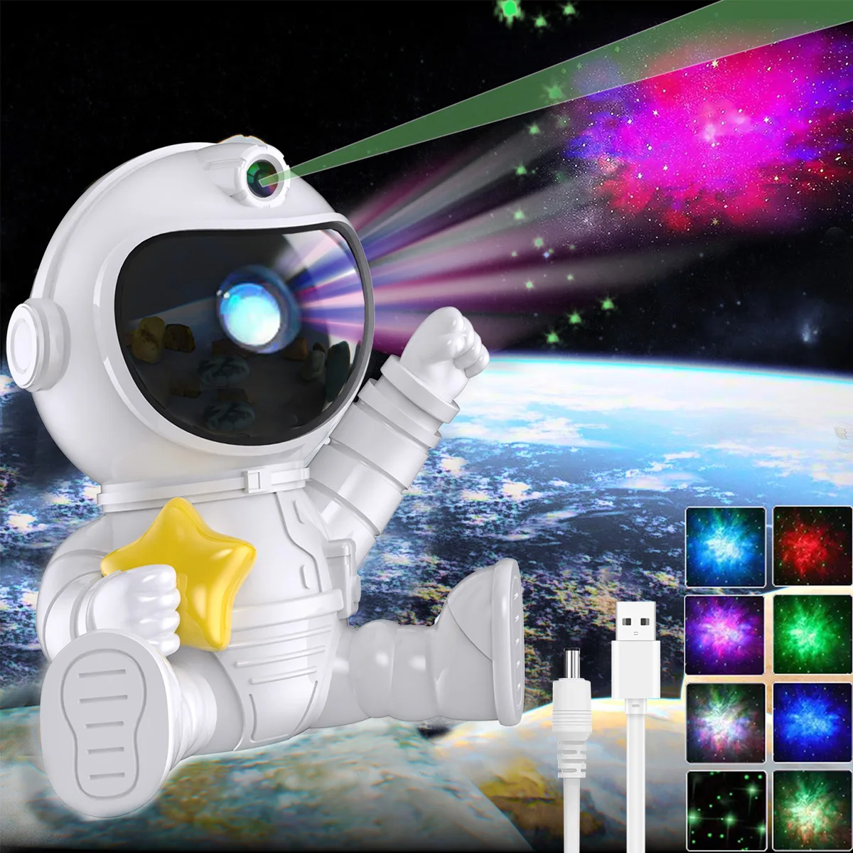 Астронавт Звезда проект лампа мини свет многоцветное освещение проекция ночник