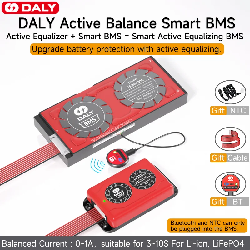 Активный балансир DALY SmartBMS Hardware, литий-ионный аккумулятор 1 А, ток 8S, 12S, 13S, 14S, 16S, 17S, 20S, 24S, 60A, 80A, 100A, 150A, 200A, 500A, LFP