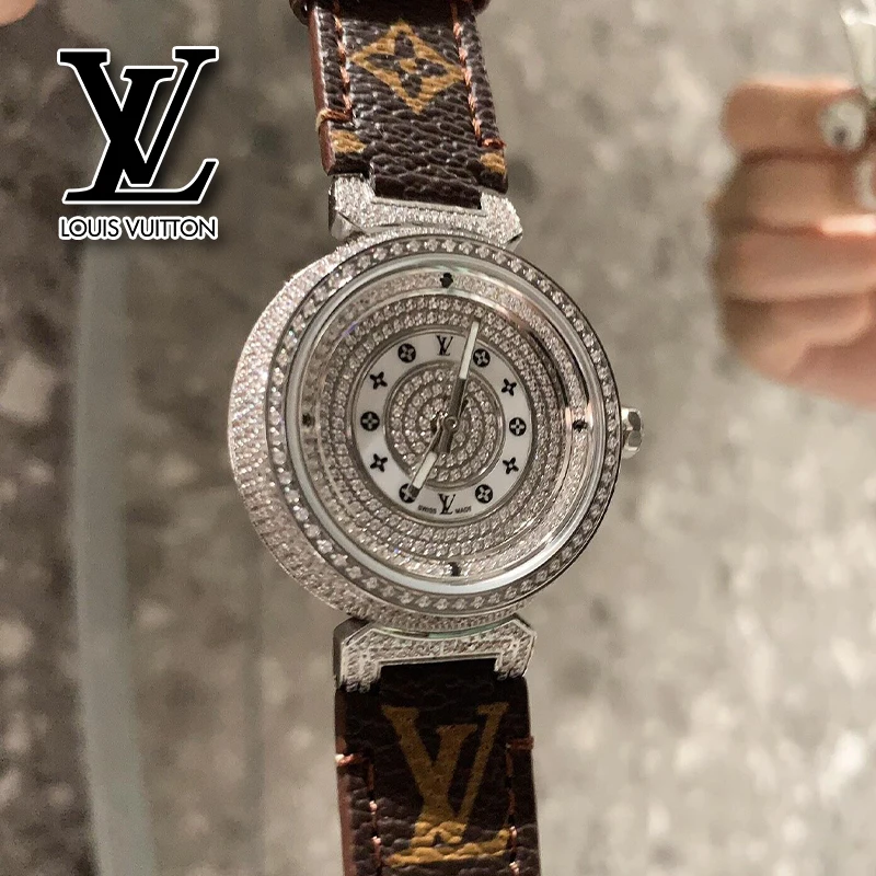 Часы в стиле Louis Vuitton новинка 2024 года европейские и американские модные роскошные