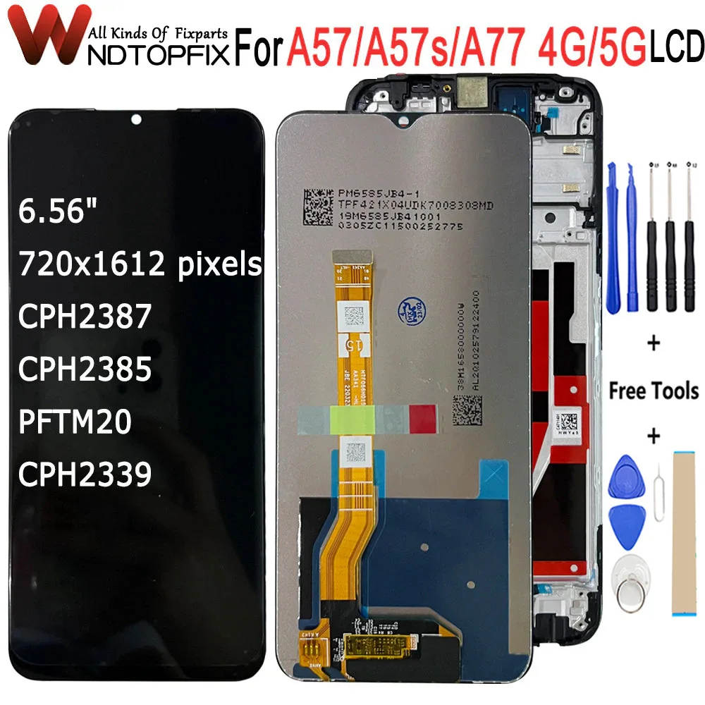6,56 'для Oppo A57 A77 4G/5G CPH2387 PFTM20 CPH2385 CPH2339 LCD A57S экран + сенсорная панель дигитайзер Запасные части
