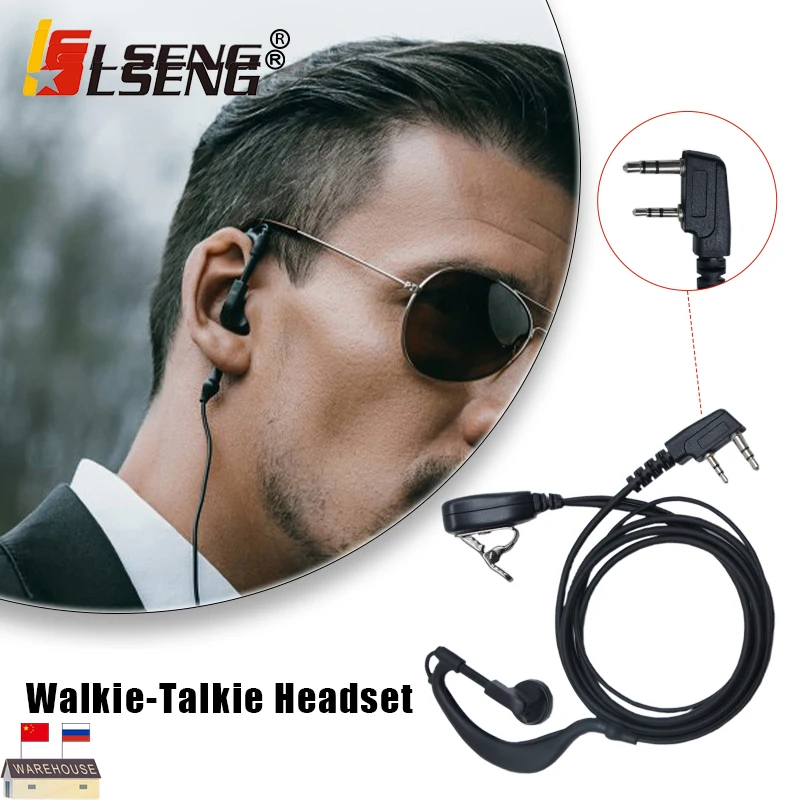 LSENG G Earhook Earpiece Walkie Talkie Headset Microphone For Kenwood Puxing Baofeng UV5R BF888S TYT HYT Retevis Radio Headset