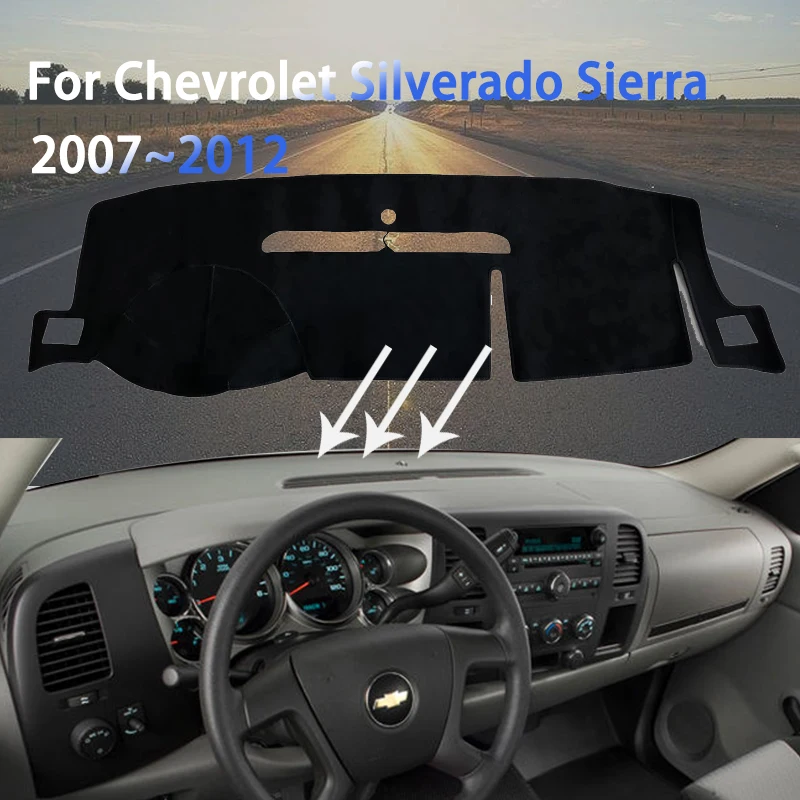 

Dashboard Cover Dash Mats For Chevrolet Silverado Sierra GMC VIA VTRUX C K GMT900 2007~2012 Car Interior Pad Sticker Accessorise