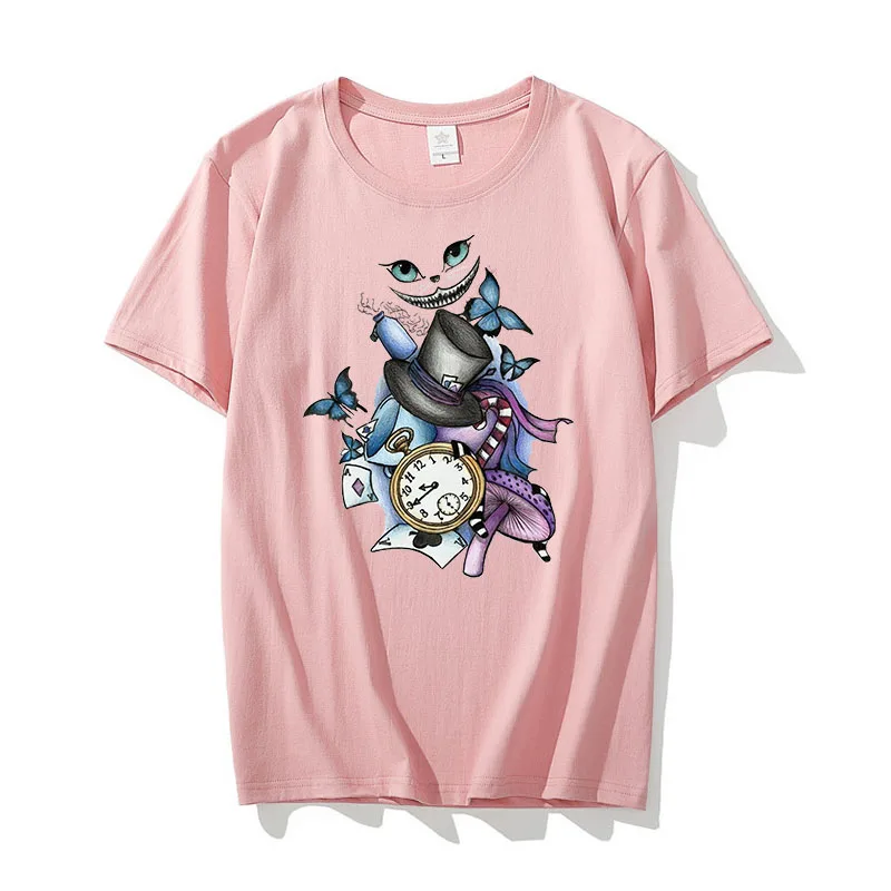 

Pink T shirt Oversized топик Women Summer Tee 2021 New Cotton Short Sleev Top y2k Cat Graphic Clothes For Woman Casual Fashion