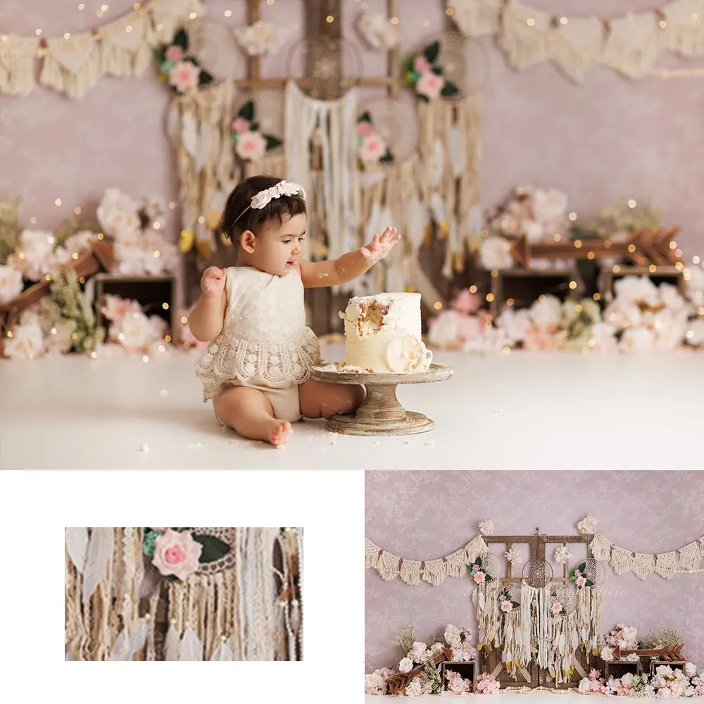 Wild One Dreamer Boho фон для фотосессии детский виниловый