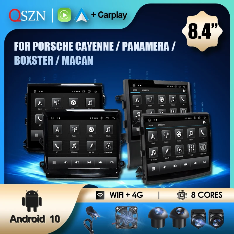 

QSZN 8.4'' Car Radio For Porsche Caynne/Macan /Boxster/718/911/Panamera 2010-2016 6+128G GPS Carplay Auto Android 10 Head Unit