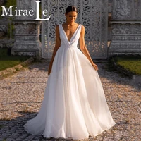 twinkling deep v neck wedding dresses for women a line sleeveless wedding gown for bride tiered backless 2022 robe de mari%c3%a9e