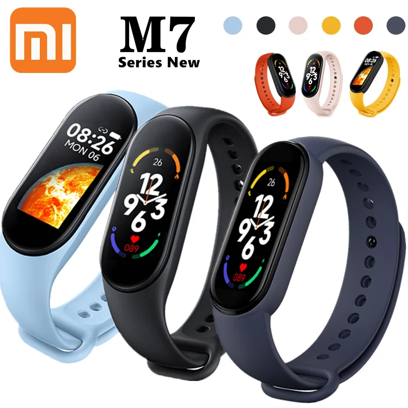 

Смарт-часы Xiaomi, спортивный фитнес-трекер, шагомер, пульсометр, измеритель артериального давления, браслет для мужчин и женщин MI M7