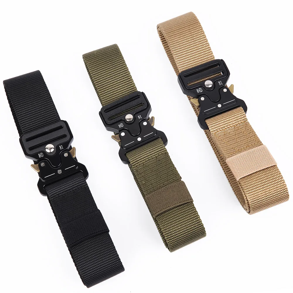 

men's canvas belt Metal insert buckle military nylon Training belt Army tactical belts for Men High quality male strap