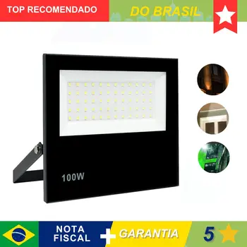 Refletor Led 100w Holofote Bivolt Prova Dágua Luz Branco Forte 1
