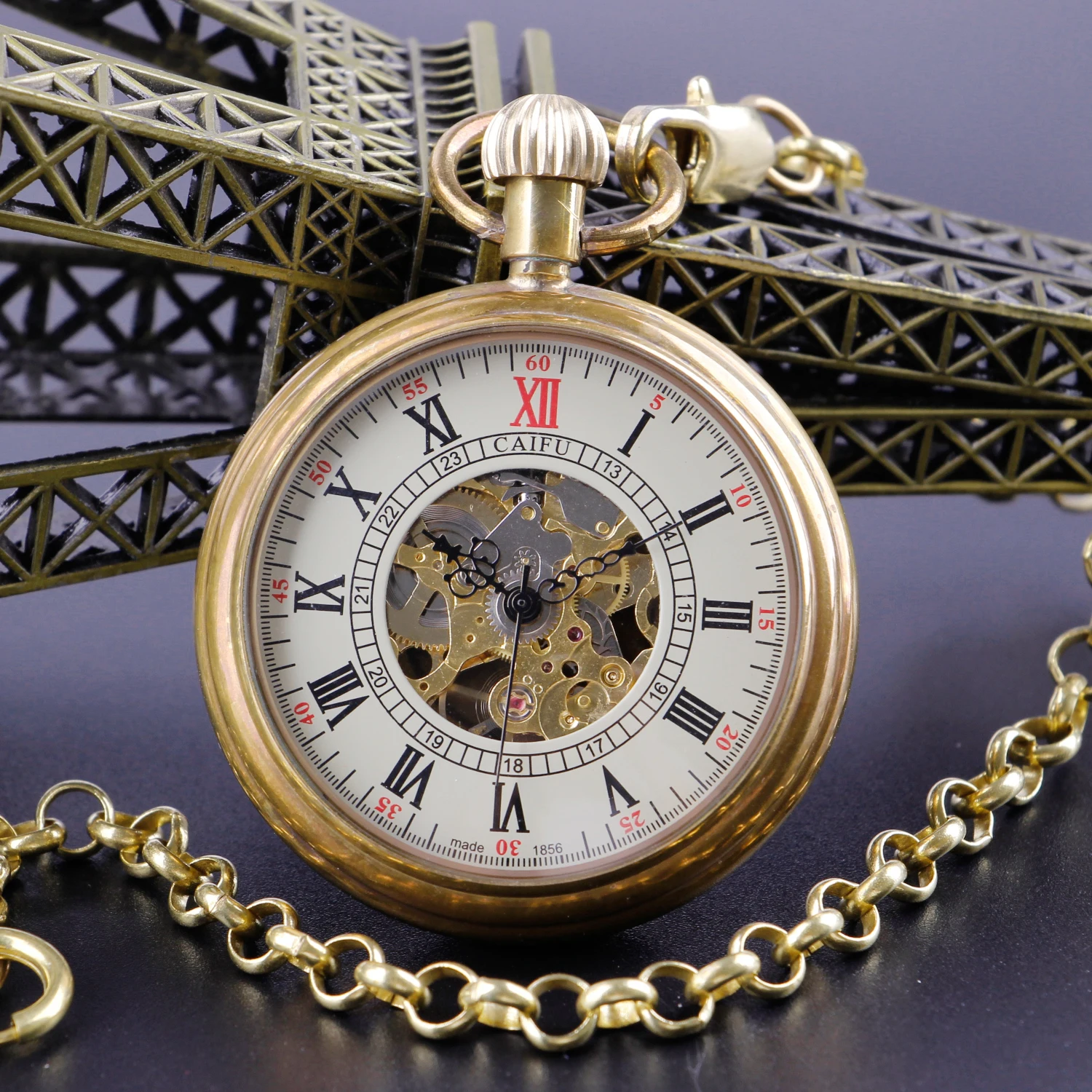 Luxury Gold Pocket Watches Mechanical For Men Women Hand Wind Casual Fashion Steampunk Chain Watches