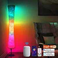 Nordic Floor Fabric Lamp Art Decor Corner Lamp Bedroom Living Room Decoration Atmosphere RGB Smart Stand LED Night Light