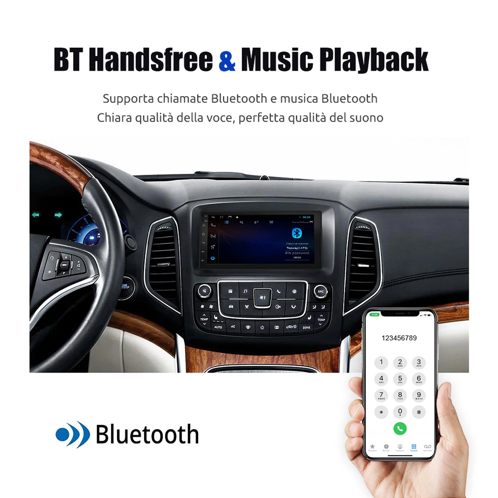 Фото Essgoo 7 -дюймовое автомобильное радио 2 DIN Android 11 2 ГБ 16 ГБ с 2,5D -экраном Bluetooth GPS Wi -Fi Automotive Universal MultiMedia MP5 Player №4