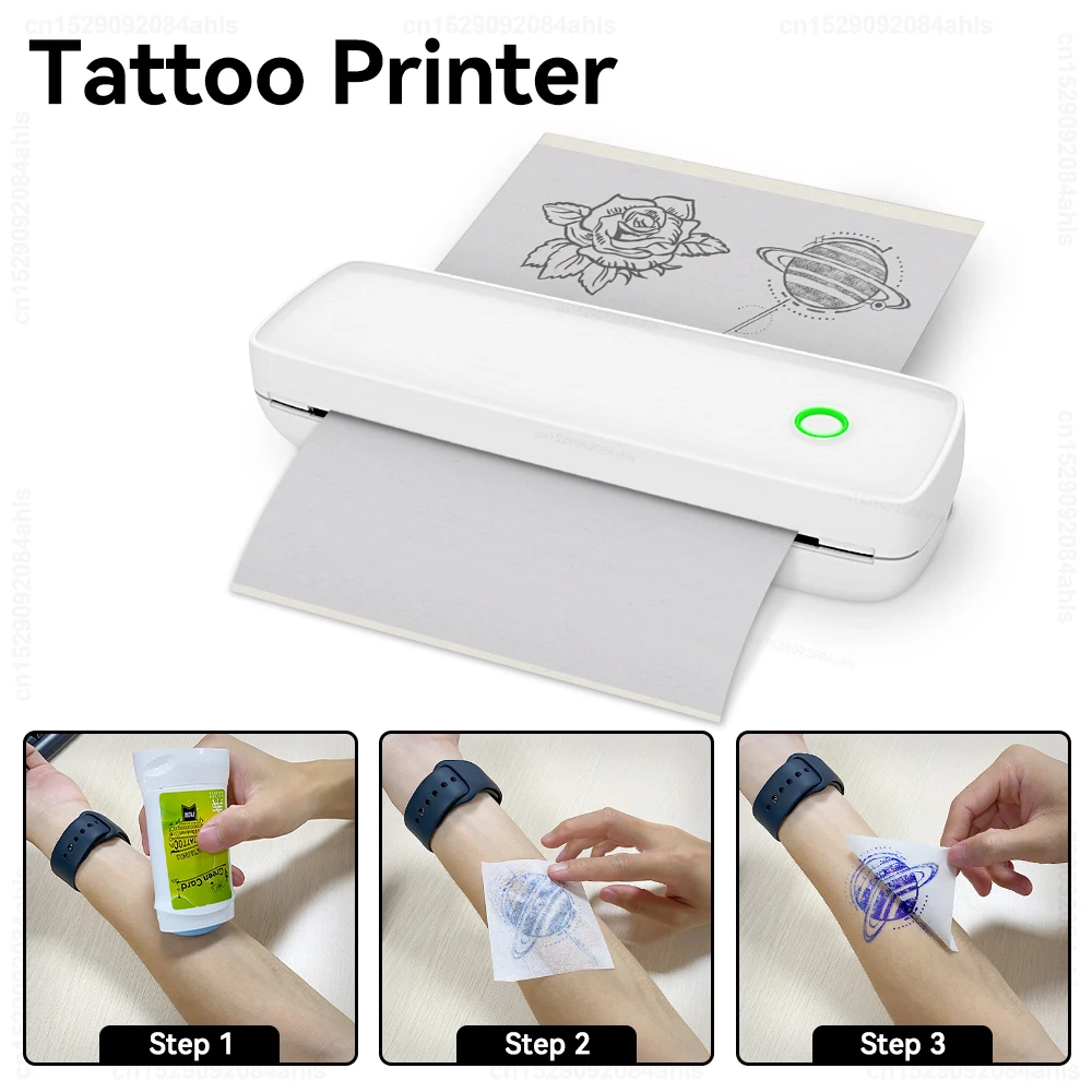 

A4 Thermal Printer Wireless Tattoo Transfer Bluetooth USB Printer for Mobile Phone IOS Android PDF Document Printing with Paper