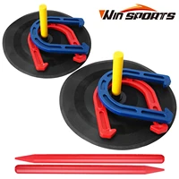 win sports outdoor indoor rubber horseshoes set beach games perfect for tailgating camping backyard fun for kids adults