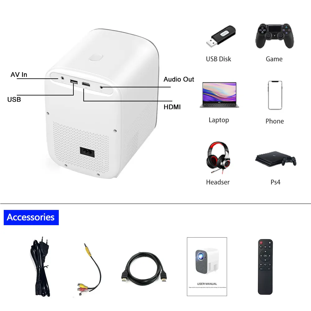 Everycom L8A L8W светодиодный проектор Full HD Домашний кинотеатр 6000 люмен проекторы WIFI