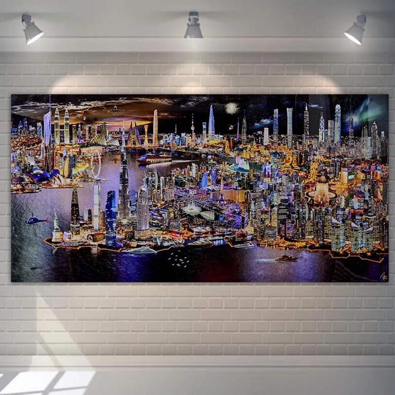 5-е измерение города холст живопись постеры современные произведения искусства