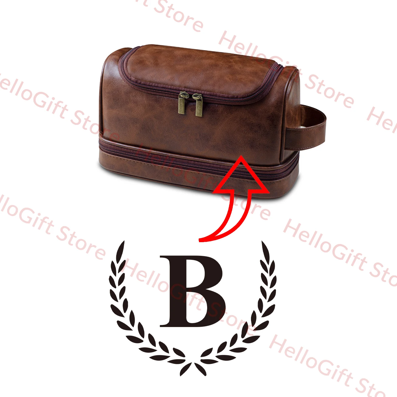 Персонализированная кожаная косметичка