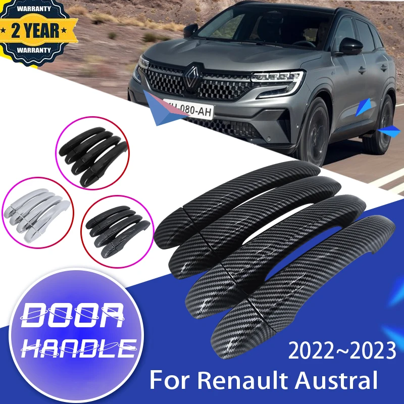 

Car Black Carbon Fiber Exterior Door Handle Cover For Renault Kangoo Mercedes-Benz Citan T-Class EQT 2021~2023 Car Accessories