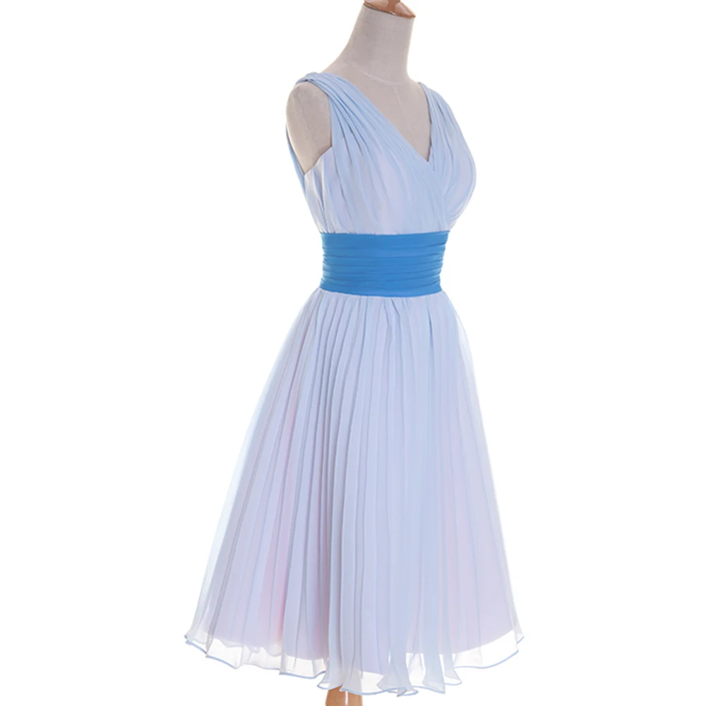 Простое шифоновое платье подружки невесты ENOCH с V-образным вырезом вечерние