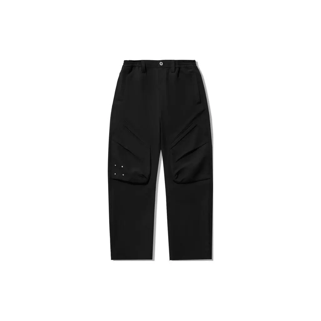 Li Ning Простые прямые свободные спортивные повседневные брюки мужские черные AYKU149-2