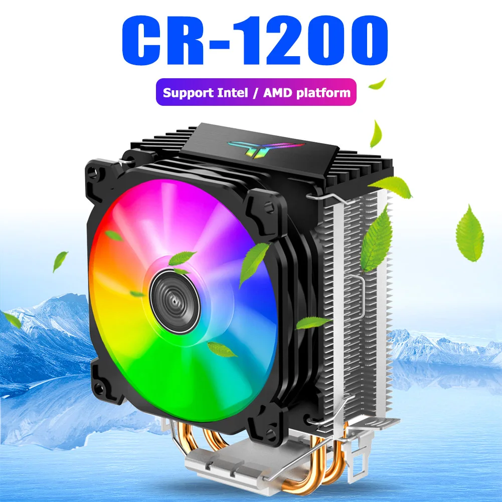 

Jonsbo CR1200 2 Heat Pipe Tower CPU Cooler RGB 3Pin Cooling Fans Heatsink for LGA 775/1150/1151/1155/1156 AM4/AM3+/AM2+/FM2+/FM