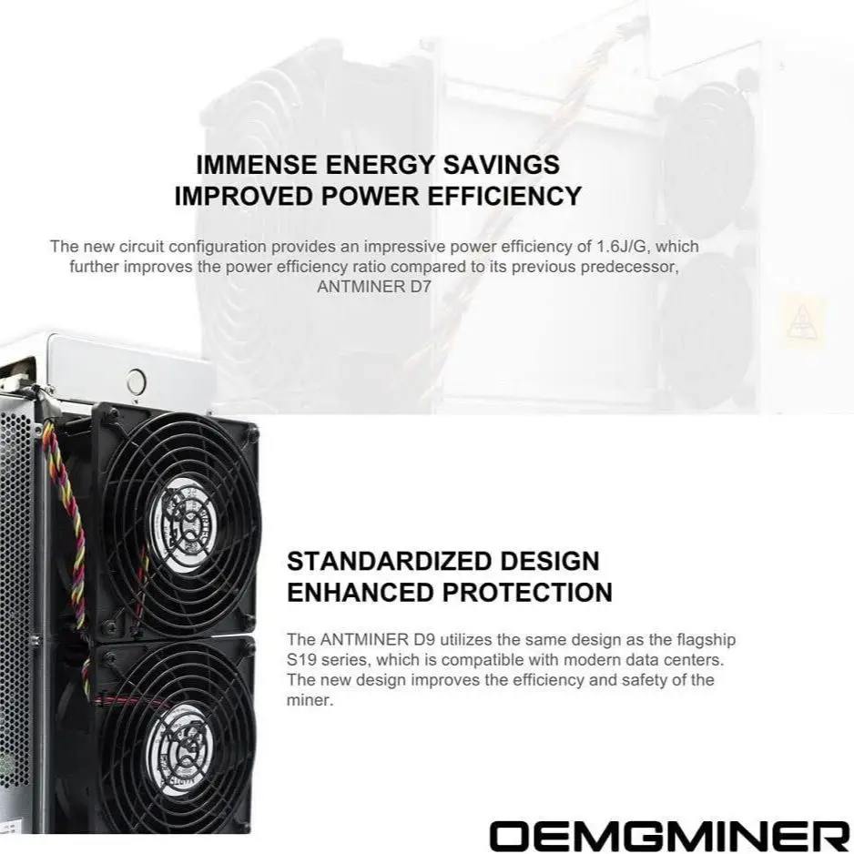 

BUY 2 GET 1 FREE New Bitmain Antminer Dash Miner D9 Hashrate 1770G Power 2839W w/ PSU