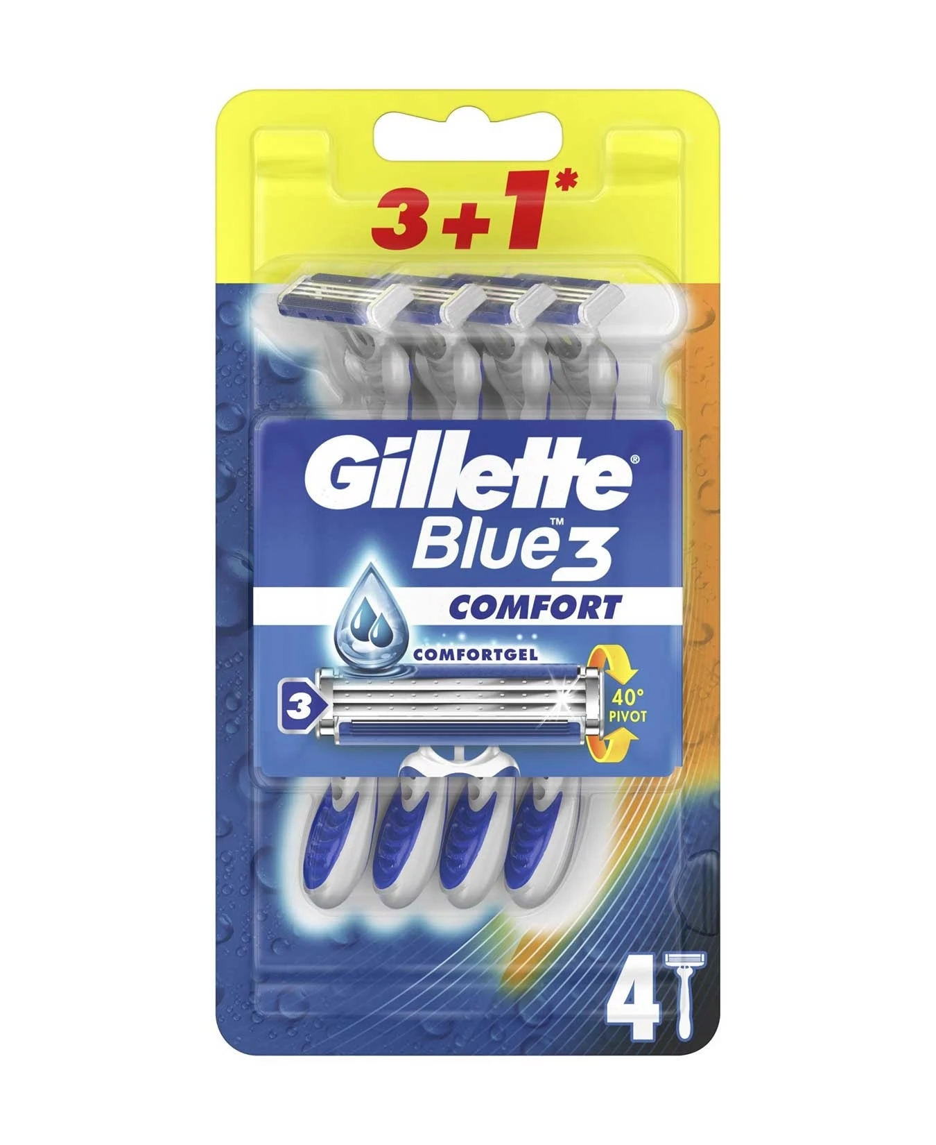 

Комфортные одноразовые бритвы Gillette Blue 3 + 1 упаковка Comfortgel