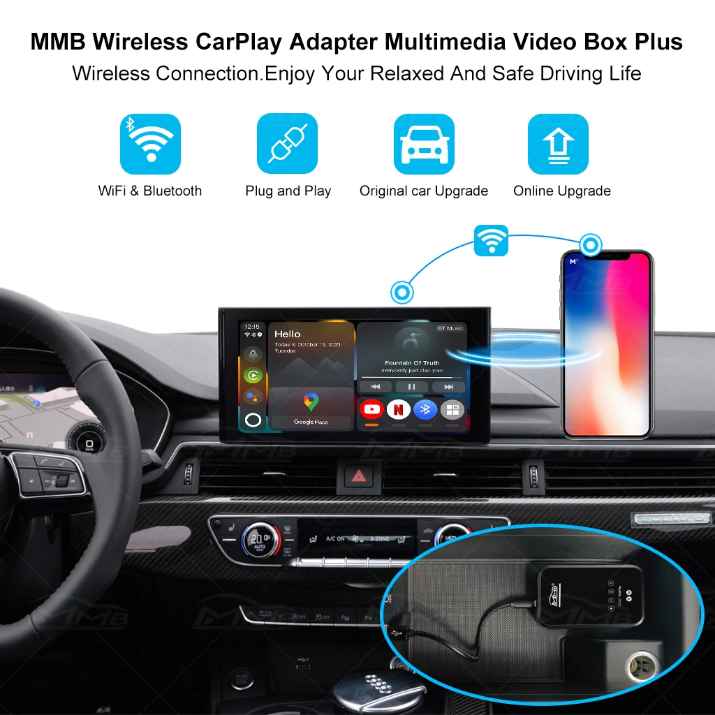MMB Новый Android 11 Carplay Ai Box мультимедийные автомобильные видеоплееры HDMI TV Netflix