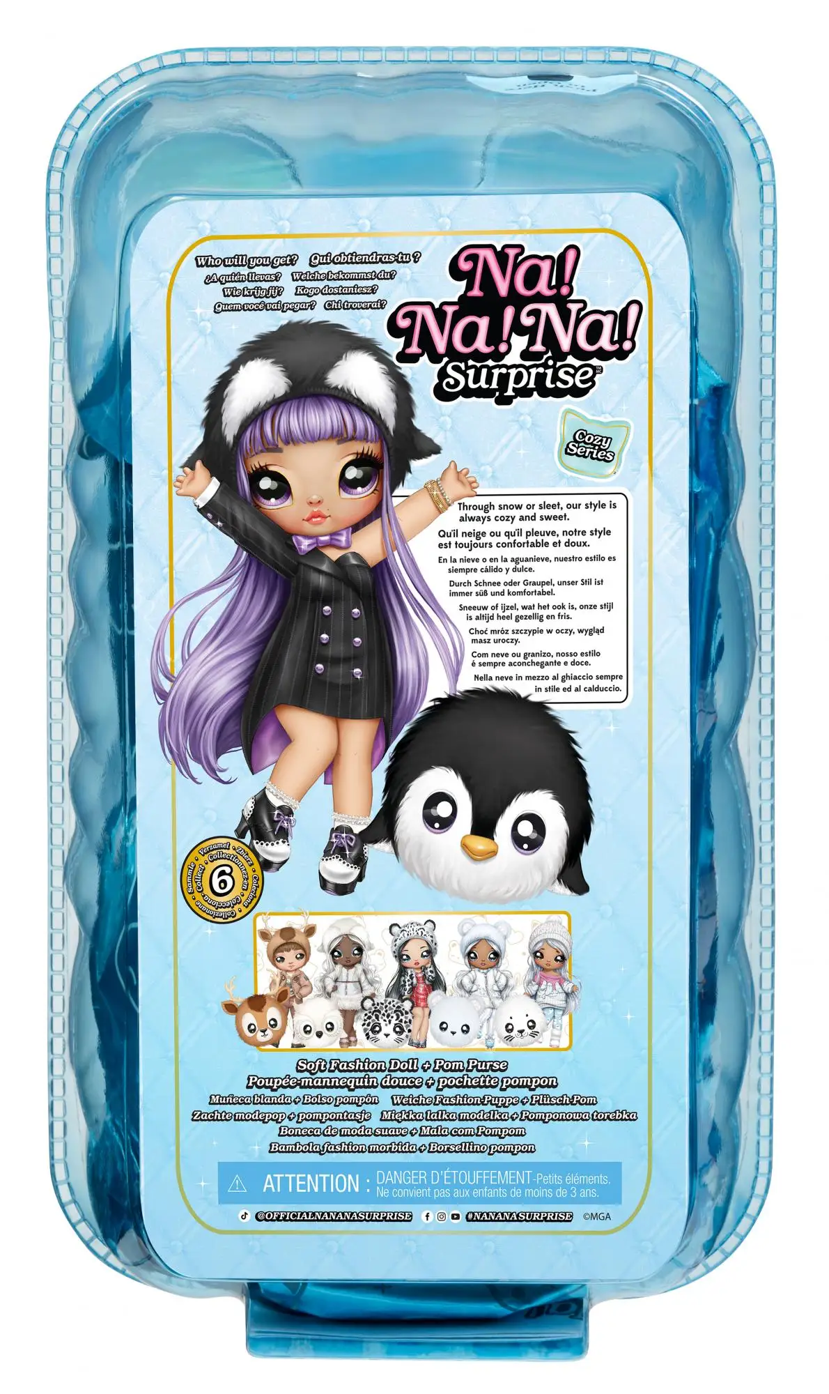 Мягкая кукла - сюрприз 2в1 Зимняя серия - Леона Уайт (снежный барс) Na ...